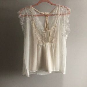 Lovestitch sheer white and lace blouse